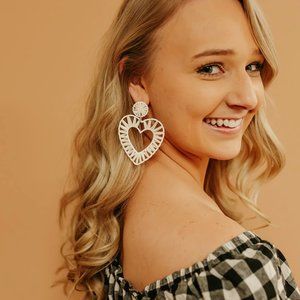 Rattan Heart Earrings